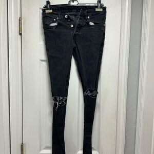 H&M Black Distressed Skinny Jeans